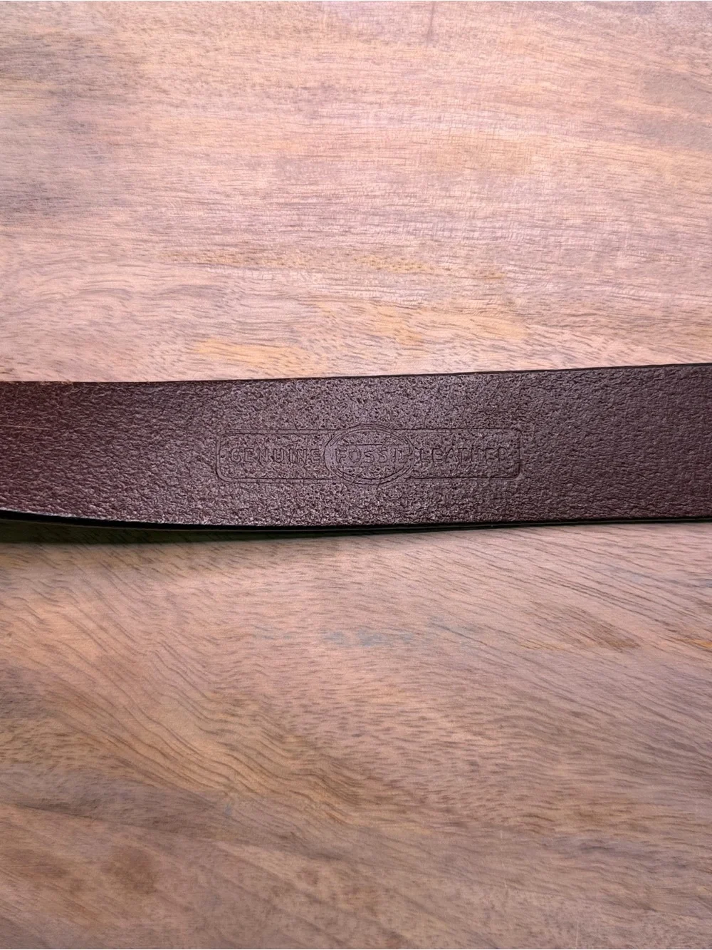 Fossil Brown Leather Belt with Brass Buckle 35”